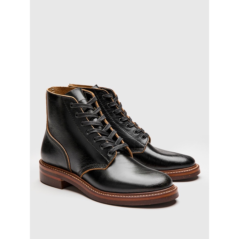 M-43 Service Shoe Boot in Black Shinki Teacore Horsebutt