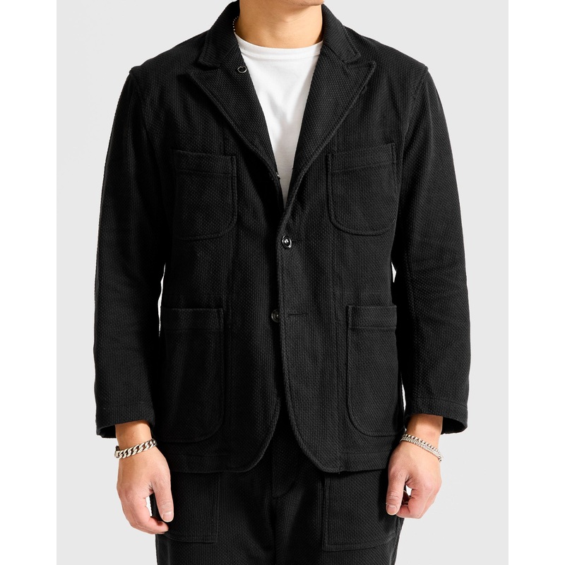 “No-Gi” Bedford Jacket in Black Heavyweight Sashiko