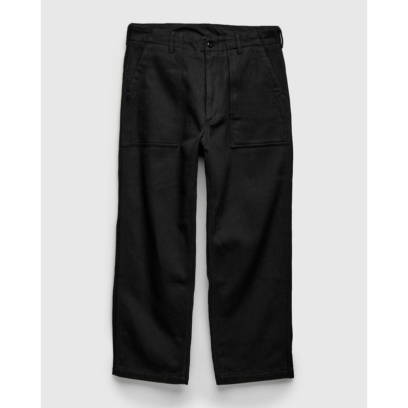 “No-Gi” Fatigue Pants in Black Heavyweight Sashiko