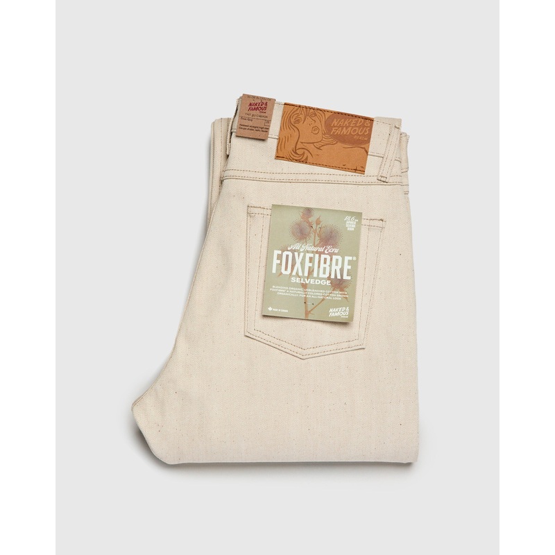 “All Natural Foxfibre” 13.6oz Ecru Selvedge Denim – True Guy Fit