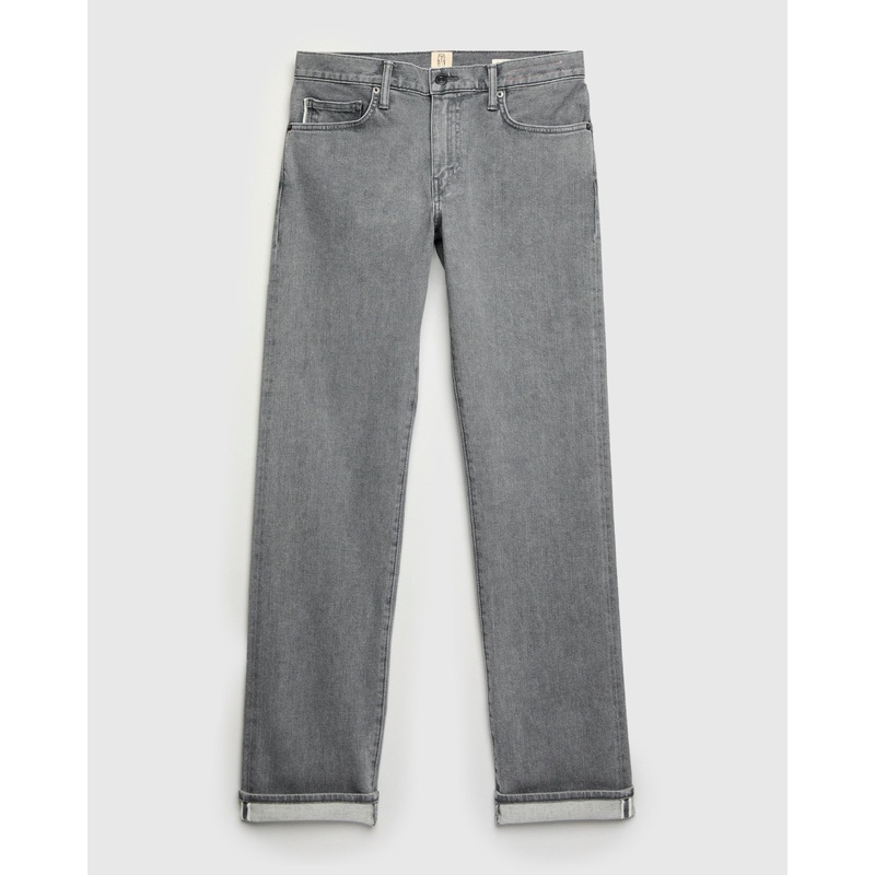 “Granite” 10.5oz Washed Grey Stretch Selvedge Denim – Hammer Straight