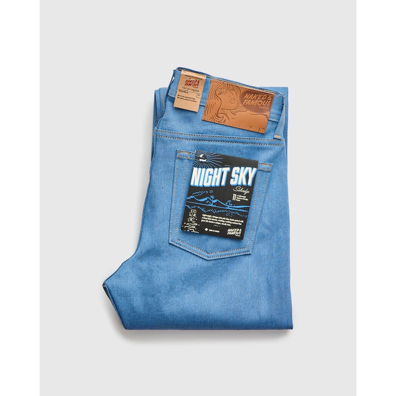 “Night Sky” 11oz Pale Indigo Selvedge Denim – Weird Guy Fit