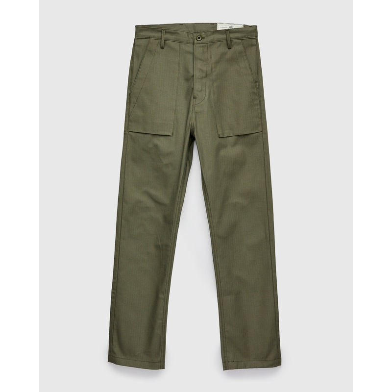 “Fatigue Pants” in 10oz Olive Herringbone