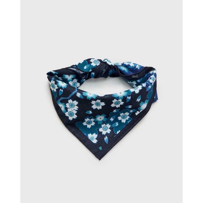 “Nagare-Sakura” Bandanna in Dark Navy