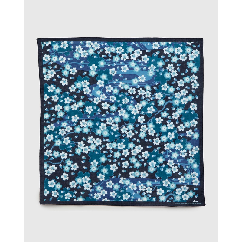 “Nagare-Sakura” Bandanna in Dark Navy