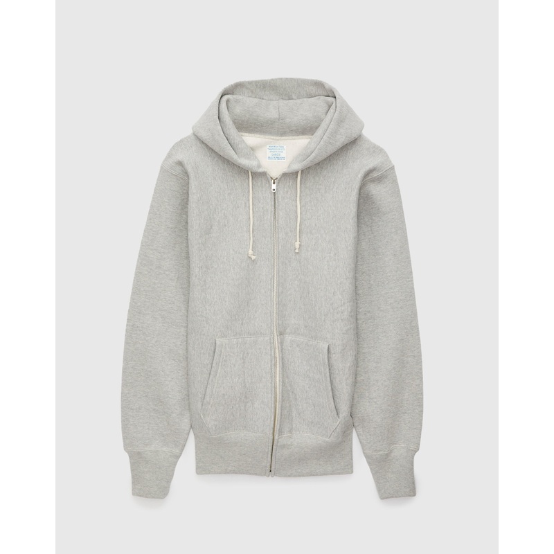 487 Reverse Weave Loopwheel Zip Hoodie in Heather Grey
