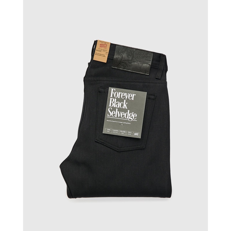 “Forever Black” 12.5oz No-Fade Selvedge Denim – Weird Guy Fit