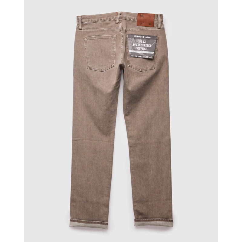 “Dusty Brown” 10.5oz Washed Stretch Selvedge Denim – Hammer Straight