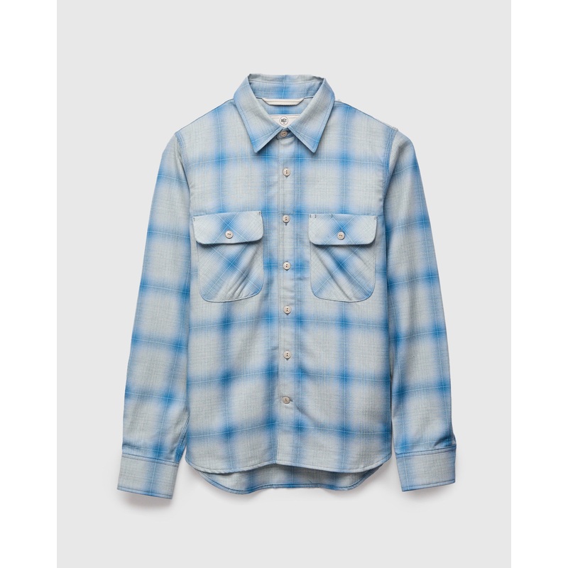 “Field Shirt” in Sky Blue Shadow Plaid