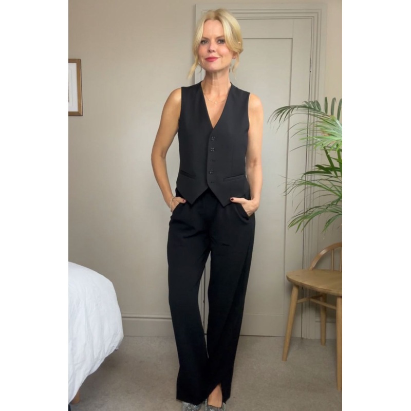 Quinty Wide Leg Trousers – Black