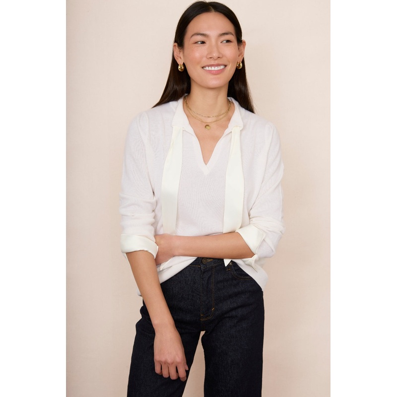 Alora Tie Detail Jumper – Ivory