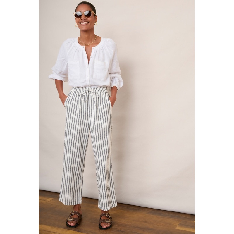 Everly Stripe Trousers – Blue/Ivory