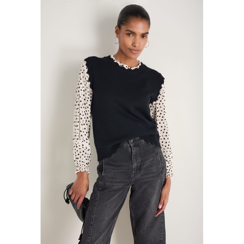 Fleurine Scallop Tank – Black