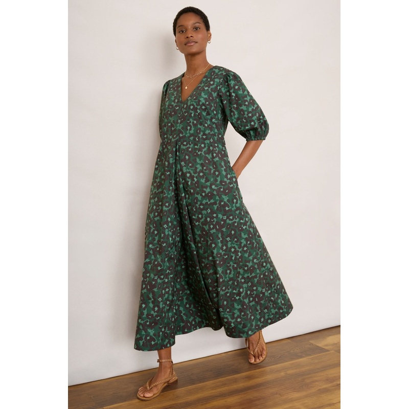 Tamsin Dress – Green Leopard