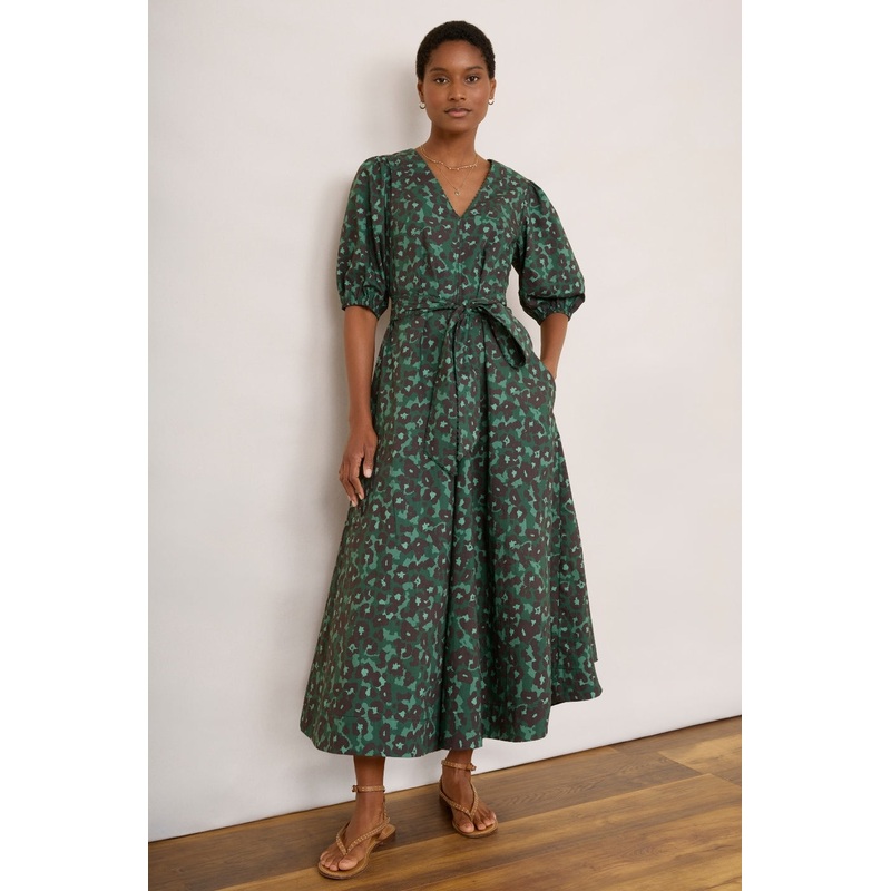 Tamsin Dress – Green Leopard