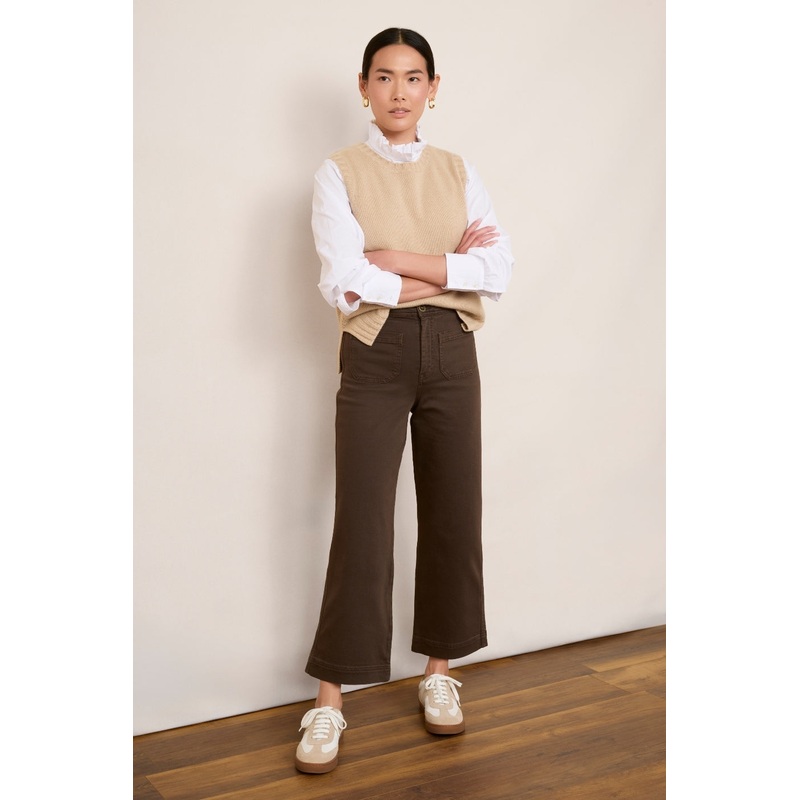 Allie Flare Cropped Jean – Chocolate