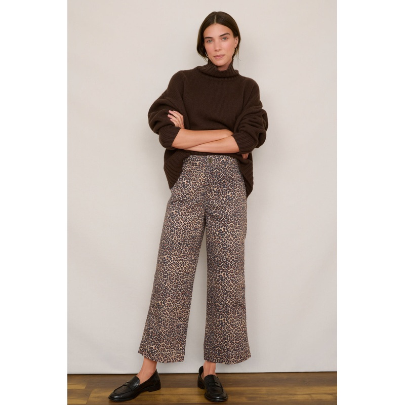 Allie Flare Cropped Jean – Leopard