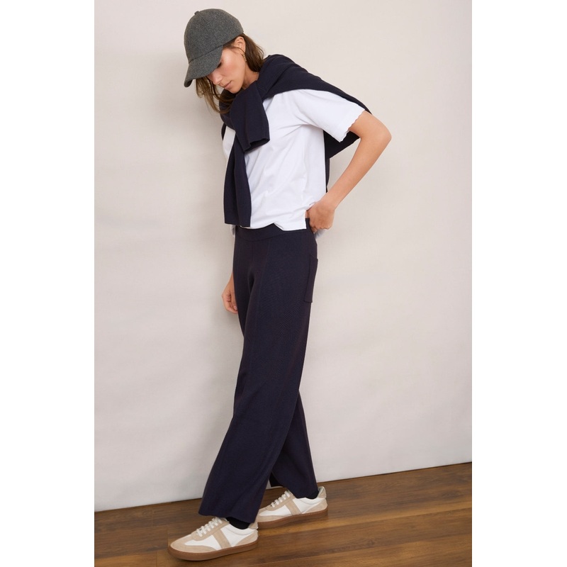 Chloe Knitted Travel Trouser – Midnight