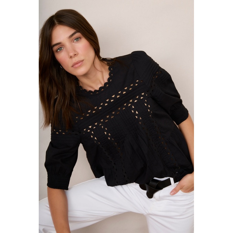 Deedee Ric Rac Top – Black