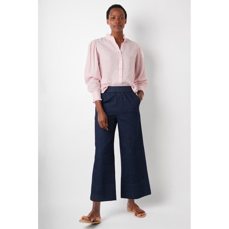 Elle Wide Leg Cropped Jean  Rinse Wash