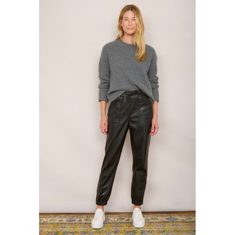 Aniyah Faux Leather Trouser – Black