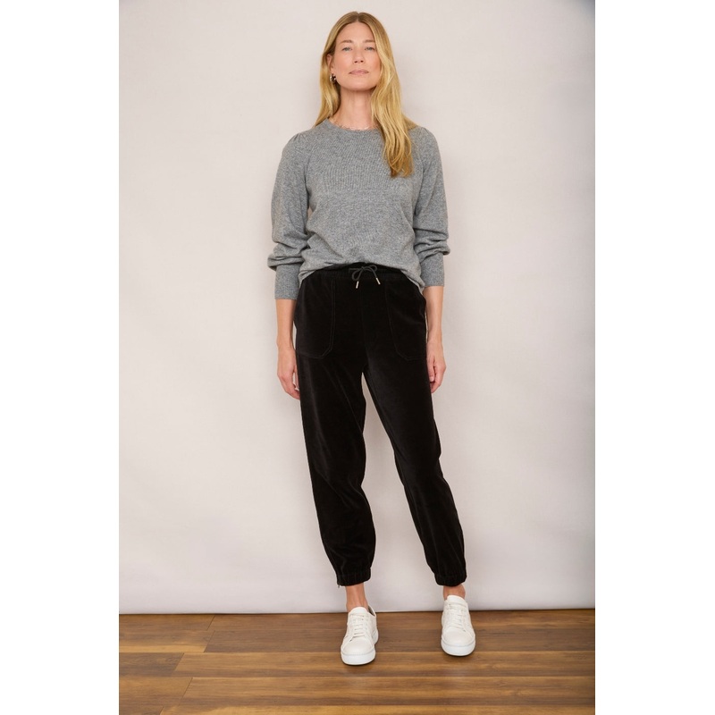 Aniyah Velour Trouser – Black