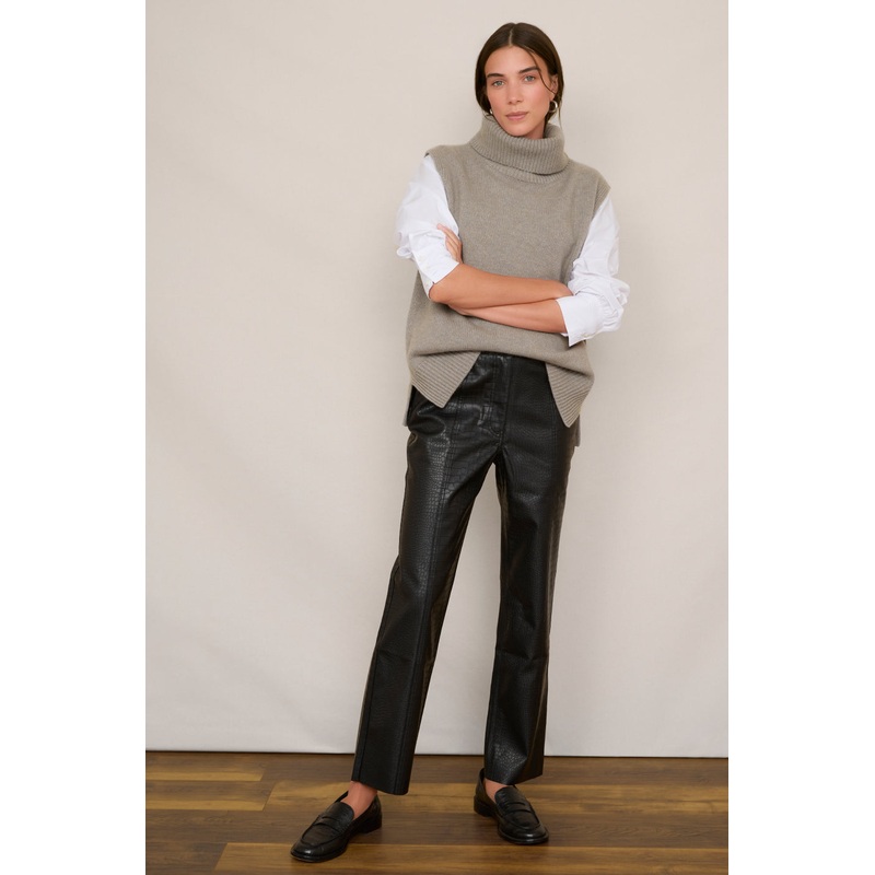 Anne Faux Leather Trouser – Black Croc