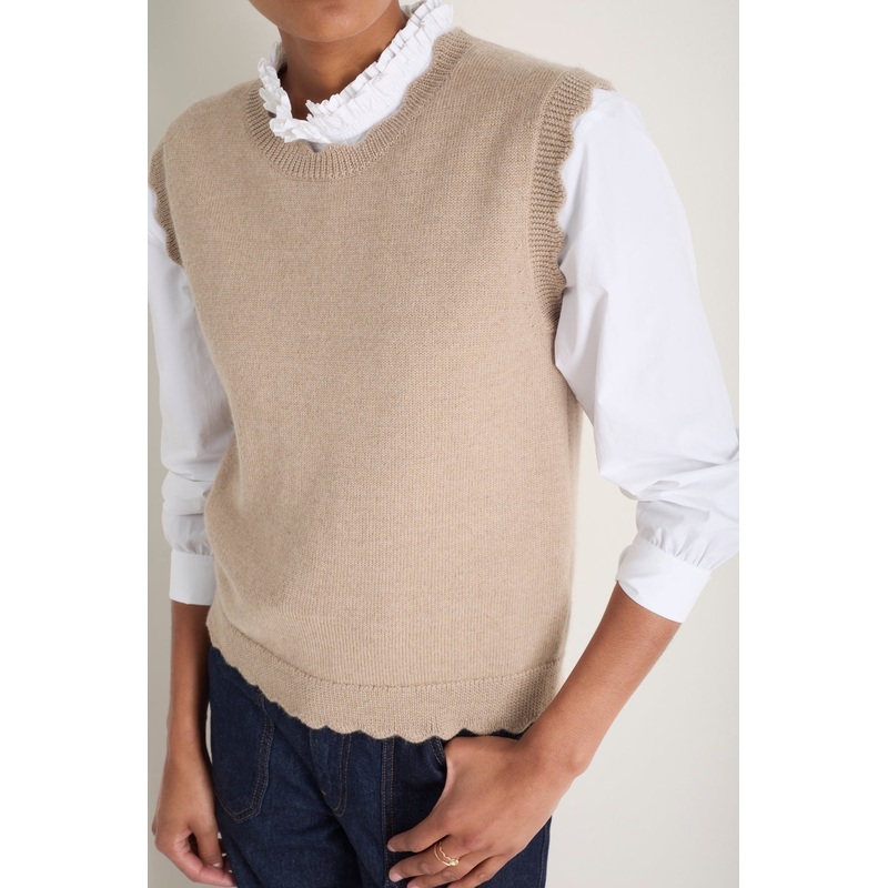 Fleurine Scallop Tank – Oat Marl