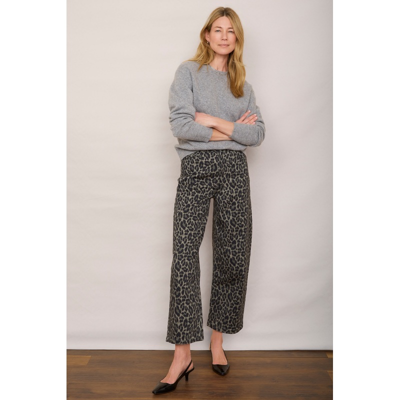 Lula Barrel Jean – Khaki Leopard