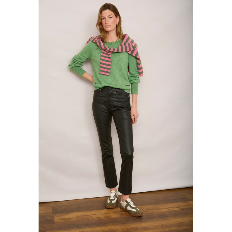 Audrey Coated Jean – Bottle Green