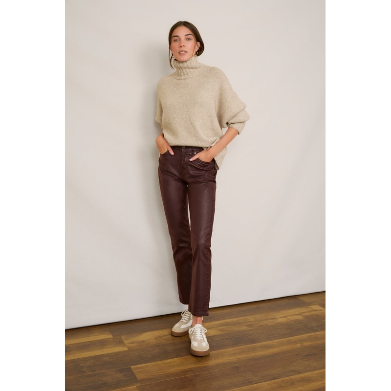 Audrey Coated Jean – Plum