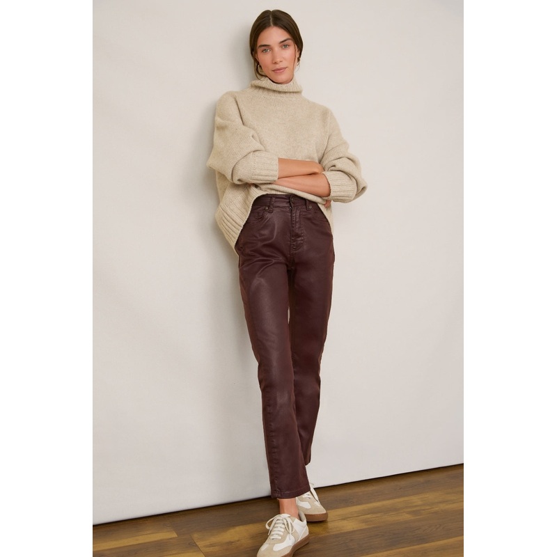 Audrey Coated Jean – Plum