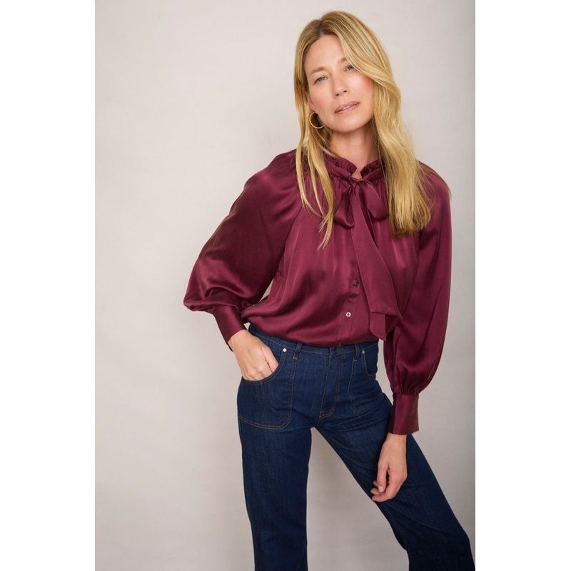 Clea Silk Blouse – Plum