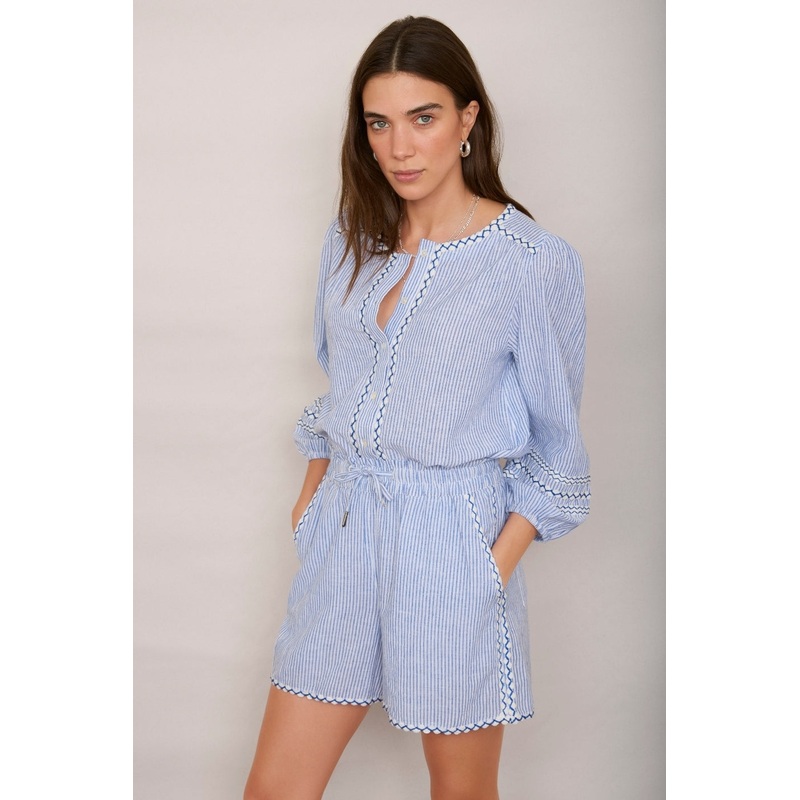 Georgina Short – Blue/ Ivory Stripe