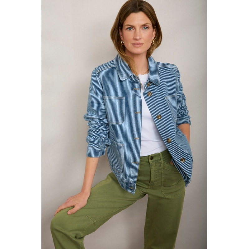 Ada Denim Jacket – Blue/Ivory Stripe