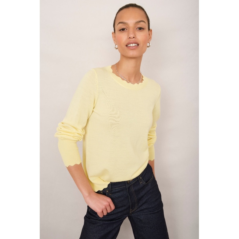 Fleurine Scallop Jumper – Buttermilk Yellow