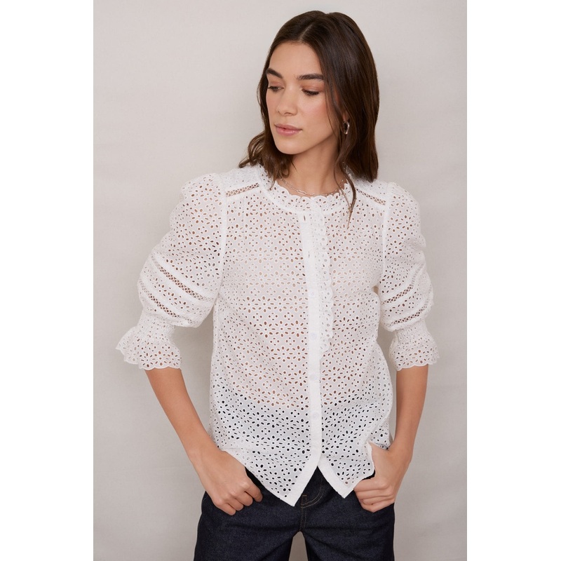 Frankie Blouse – Ivory Broderie