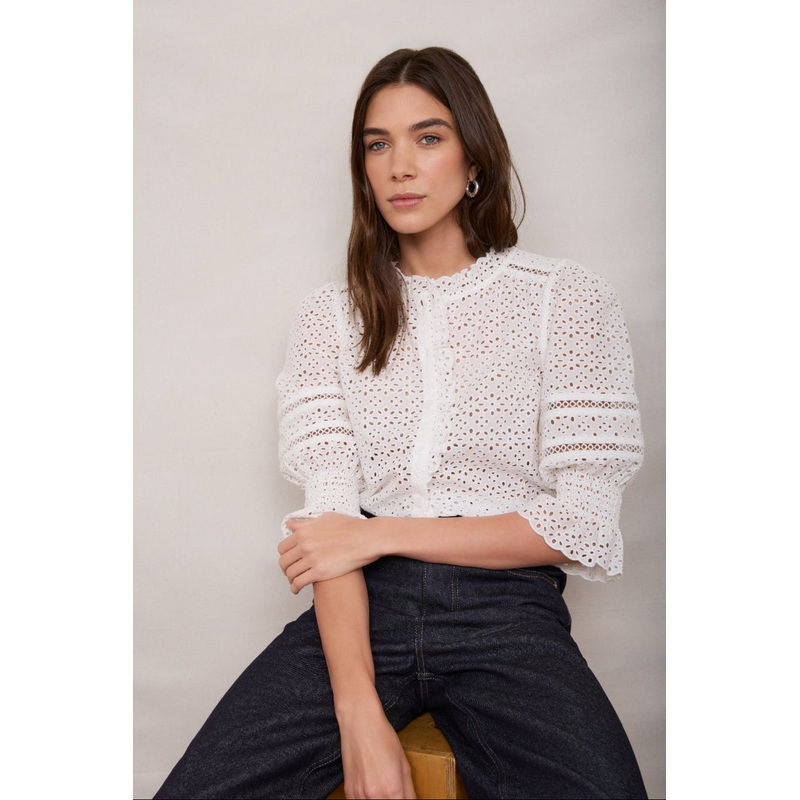 Frankie Blouse – Ivory Broderie