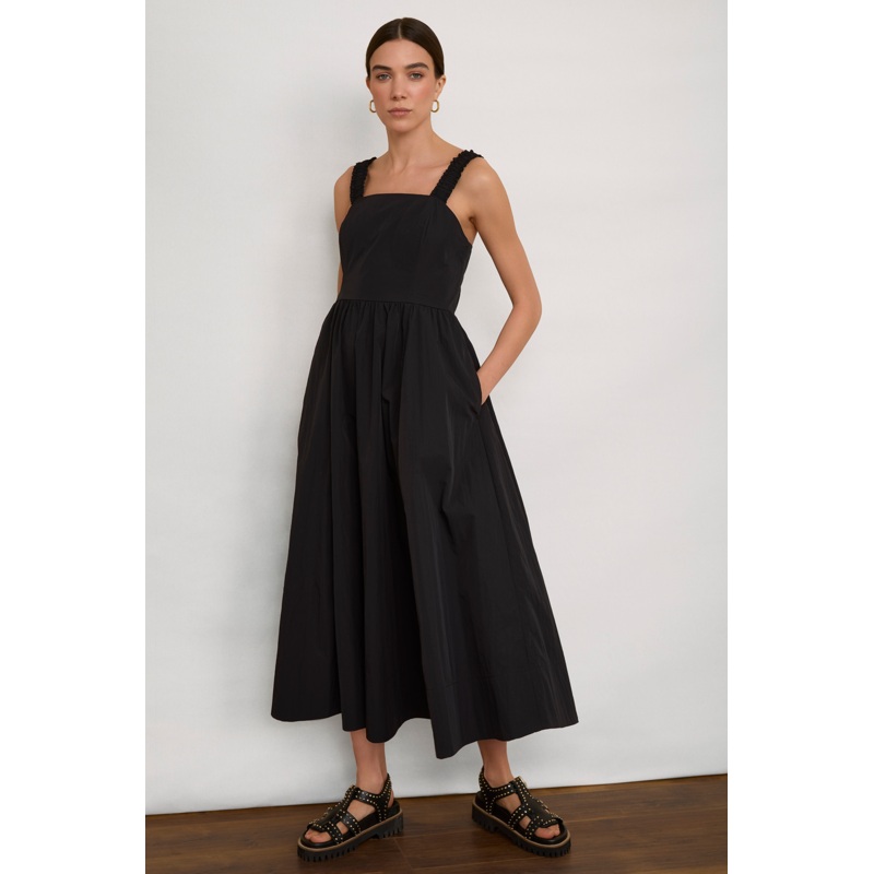 Audrey Taffeta Dress – Black