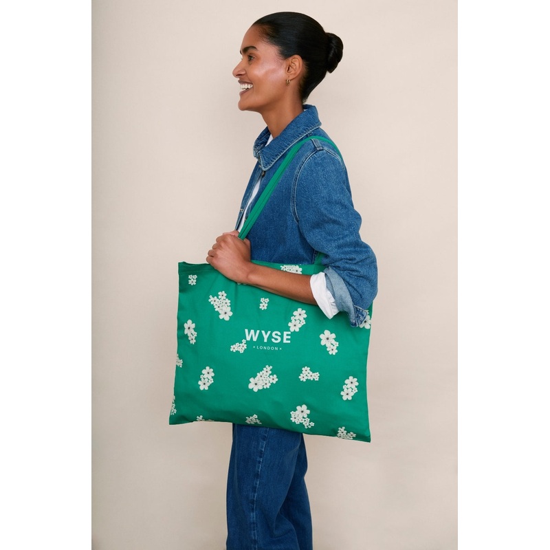 Wyse Tote Bag – Green Floral