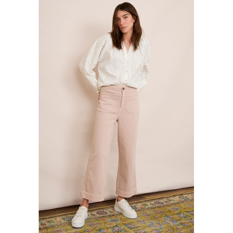 Allie Flare Cropped Jean – Dusky Pink