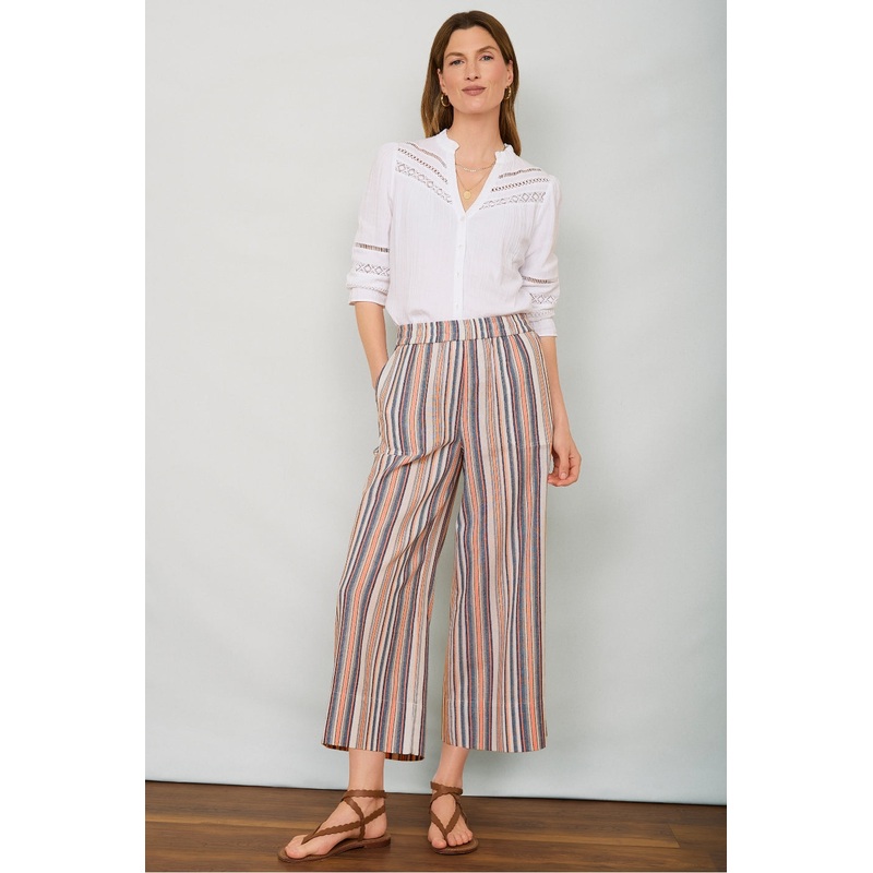 Angeline Cropped Trouser – Multi Stripe