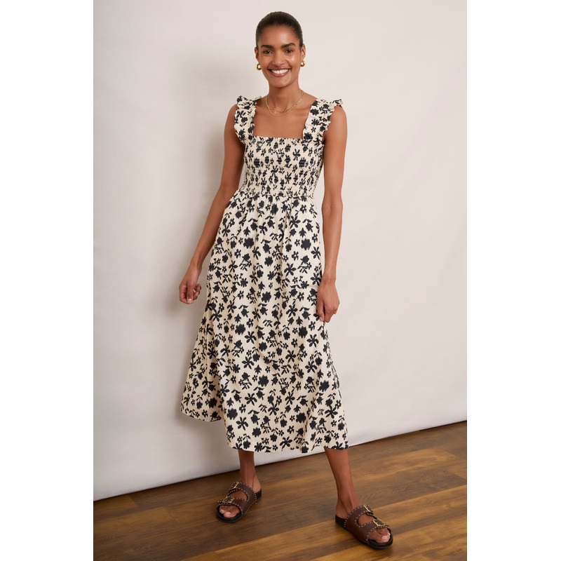 Bliss Dress – Ecru/Charcoal