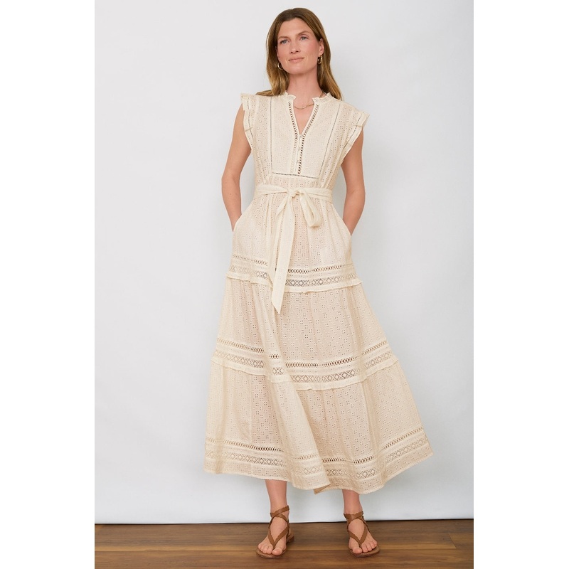 Talya Dress – Ecru Broderie