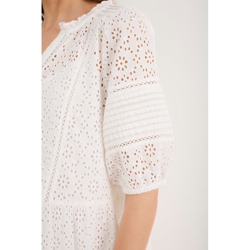 Tilly Broderie Dress – White