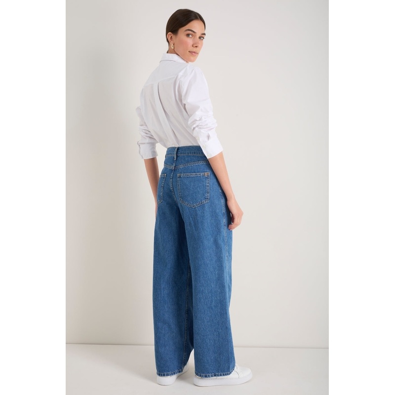 Freya Wide Leg Jean – Mid Wash