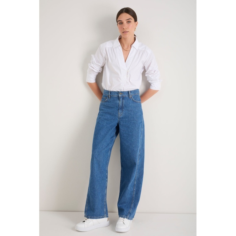 Freya Wide Leg Jean – Mid Wash
