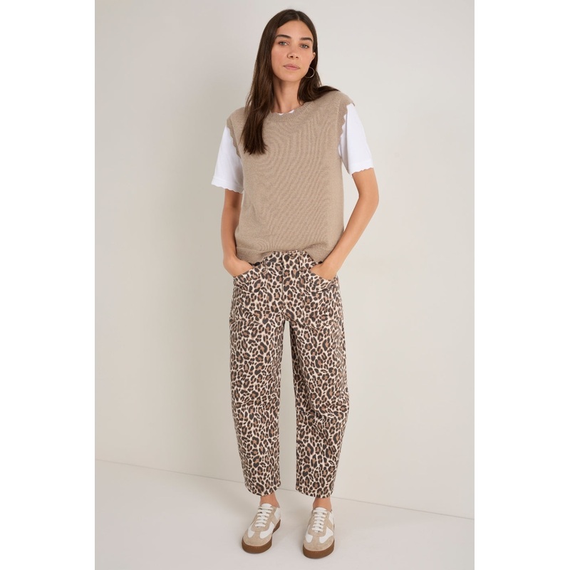 Kaya Cargo Barrel Jean – Leopard