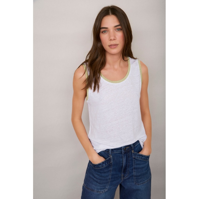 Lily Linen Vest – White