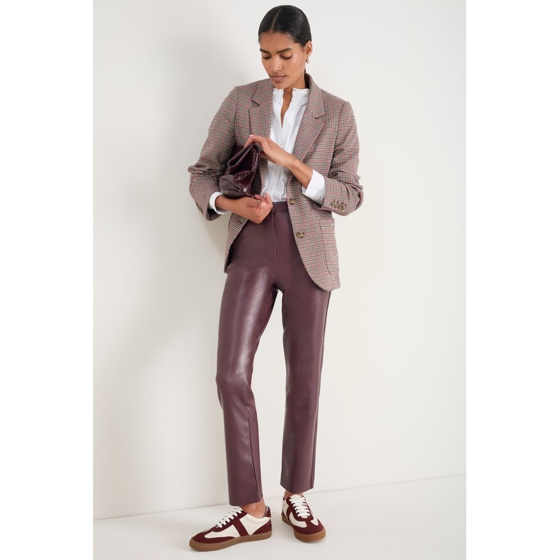 Josie Faux Leather Trouser – Merlot